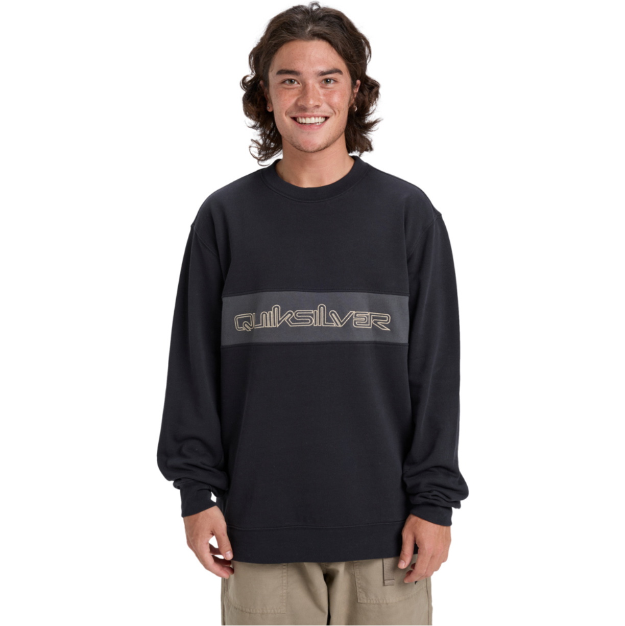 2025 Quiksilver Mens CB Crewneck Fleece EQYFT05152 - Black
